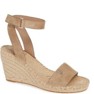 Tory Burch Bima 2 Espadrille Perfect sand brown tan suede open toe *No Box*